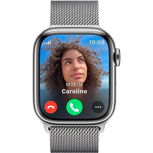 Apple Watch Series 9 41mm GPS + LTE Silver Stainless Steel with Silver Milanese Loop (MRJ43) MRJ43 фото