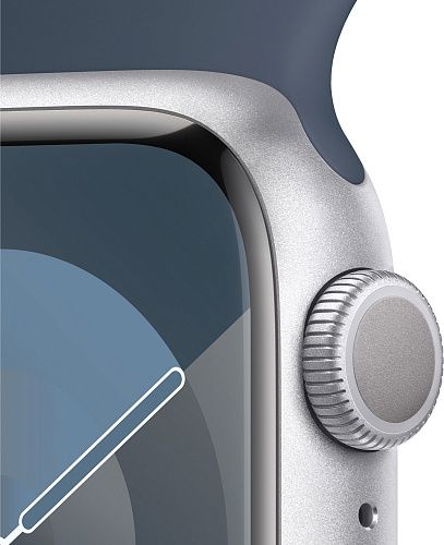 Apple Watch Series 9 41mm Silver Aluminum Case with Blue Sport Band S/M (MR903) MR903 фото