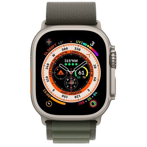 Apple Watch Ultra Titanium Case with Green Alpine Loop Large (MQEX3/MQFP3) MQEX3/MQFP3 фото