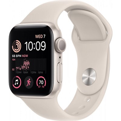 Apple Watch SE 2 44mm Starlight Aluminum Case with Starlight Sport Band M/L (MNTE3) MNTE3 фото