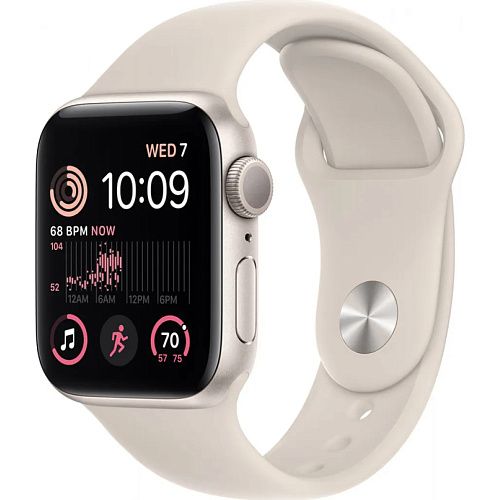 Apple Watch SE 2 44mm Starlight Aluminum Case with Starlight Sport Band S/M (MNTD3) MNTD3 фото