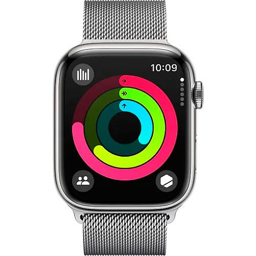 Apple Watch Series 9 45mm GPS + LTE Silver Stainless Steel with Silver Milanese Loop (MRMQ3) MRMQ3 фото