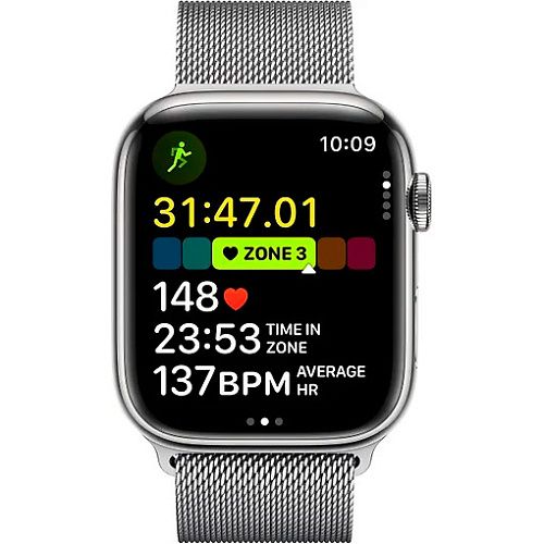 Apple Watch Series 9 45mm GPS + LTE Silver Stainless Steel with Silver Milanese Loop (MRMQ3) MRMQ3 фото