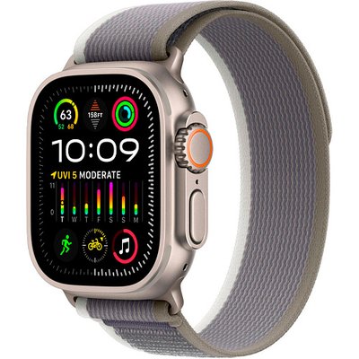 Apple Watch Ultra 2 Titanium Case with Green/Gray Trail Loop S/M (MRF33) MRF33 фото