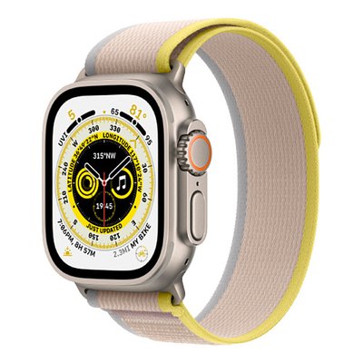 Apple Watch Ultra Titanium Case with Yellow/Beige Trail Loop S/M (MNHD3/MNHK3) MNHD3/MNHK3 фото