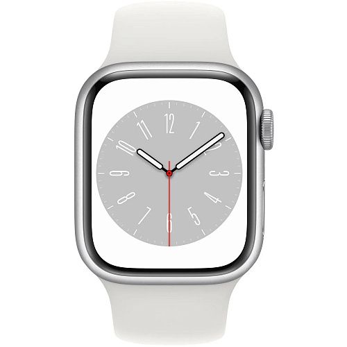 Apple Watch Series 8 41mm Silver Aluminum Case with White Sport Band M/L (MP6M3) MP6M3 фото