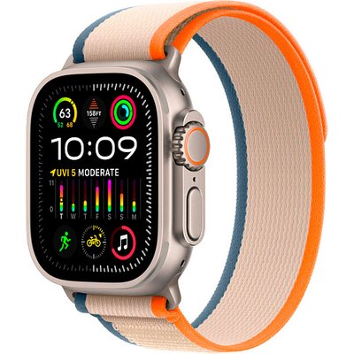 Apple Watch Ultra 2 49mm Titanium Case with Orange/Beige Trail Loop S/M (MRF13) MRF13 фото