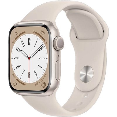 Apple Watch Series 8 41mm Starlight Aluminum Case with Starlight Sport Band M/L (MNUF3) MNUF3 фото