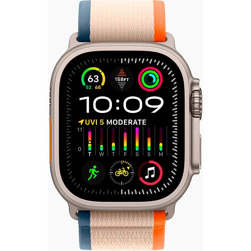 Apple Watch Ultra 2 49mm Titanium Case with Orange/Beige Trail Loop S/M (MRF13) MRF13 фото