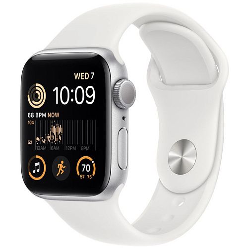 Apple Watch SE 2 40mm Silver Aluminum Case with White Sport Band S/M (MNT93) MNT93 фото