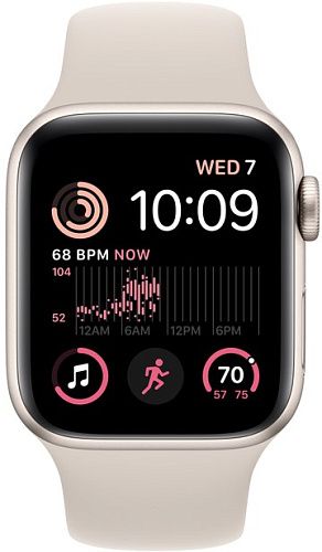 Apple Watch SE 2 40mm Starlight Aluminum Case with Starlight Sport Band (MNJP3) MNJP3 фото