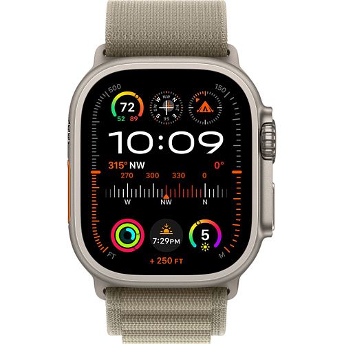 Apple Watch Ultra 2 Titanium Case with Olive Alpine Loop Medium (MREY3) MREY3 фото