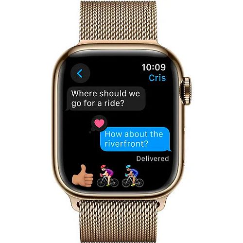 Apple Watch Series 9 41mm GPS + LTE Gold Stainless Steel with Gold Milanese Loop (MRJ73) MRJ73 фото