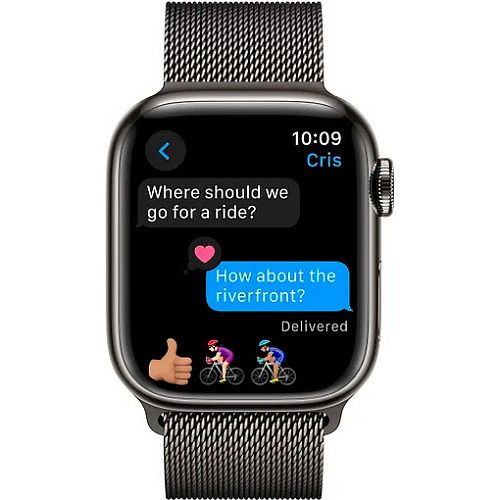 Apple Watch Series 9 41mm GPS + LTE Graphite Stainless Steel with Graphite Milanese Loop (MRJA3) MRJA3 фото